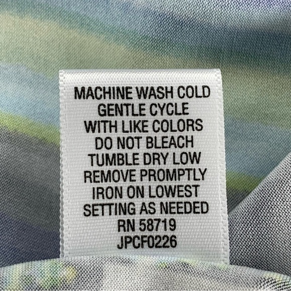 Studio Works Blue Green Boho Peasant Bohemian Blouse Flowy Size Small - Picture 9 of 9